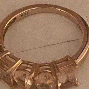 1.61 CTW Natural Morganite Rose Gold Women's Ring 10 K. size 6